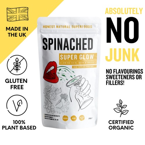 Spinached Organic Super Glow Skin, Hair & Nails Superfood Supplement Powder