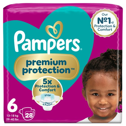 Pampers Premium Protection Size 6, 28 Nappies, Essential Pack