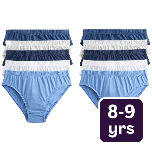 M&S Blue Nautical Briefs, 8-9 Years, Blue Mix