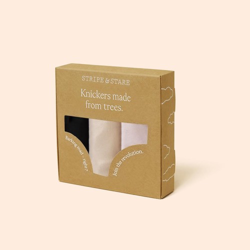 Stripe & Stare Knickers, Pink Basics, XS