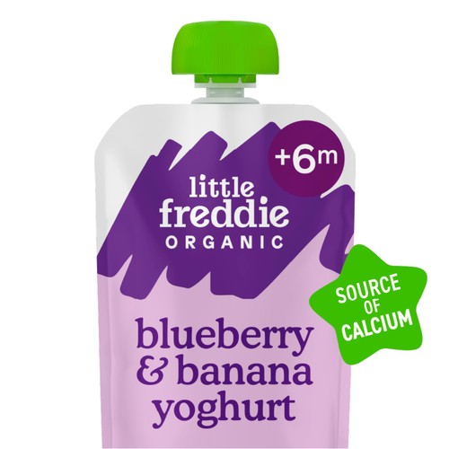 Little Freddie Organic Blueberry & Banana Yoghurt Baby Food Pouch 6+ Months