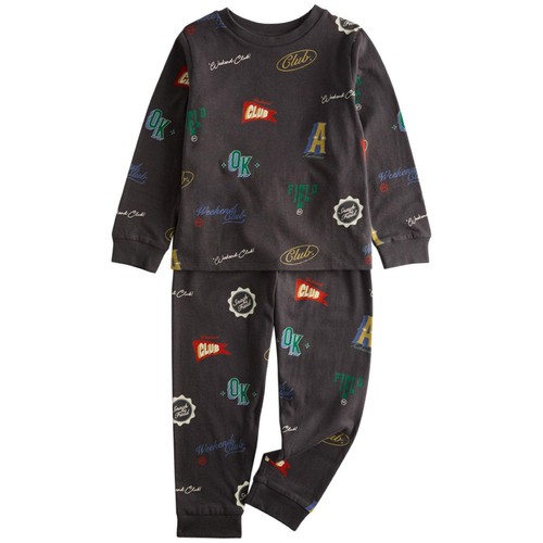 M&S Kids Badge Core Essential PJ, 3-4 Y, Ecru Mix