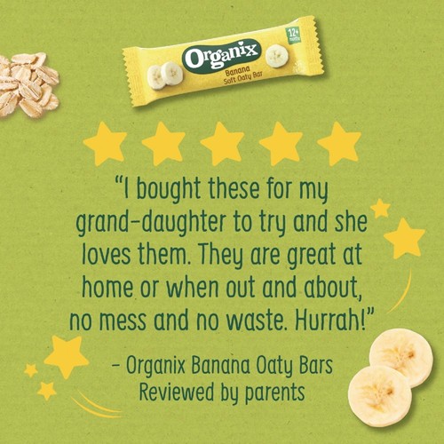 Organix Banana Soft Oaty Bars Toddler Snacks Multipack 12 months+