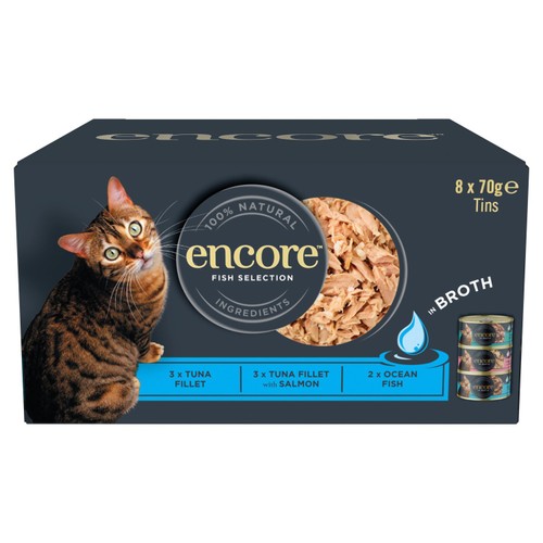 Encore Natural Wet Cat Food Multipack Fish Selection Tins in Broth