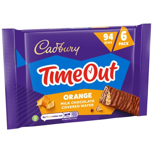 Cadbury Timeout Orange Milk Chocolate Wafer Bar Multipack