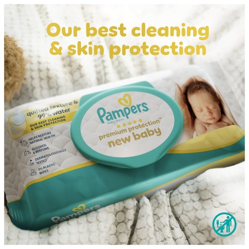 Pampers New Baby Wipes 15 Pack