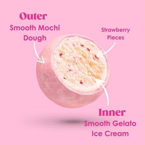 Little Moons Strawberries & Cream Mochi Ice Cream