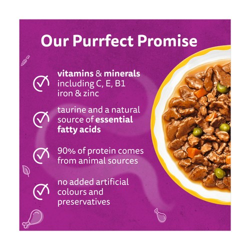 Whiskas 1+ Wet Cat Food Pouches Aromatic Poultry in Gravy
