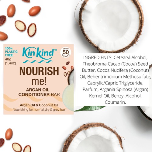 KinKind NOURISH me! Conditioner Bar With Argan Oil and Coconut Oil