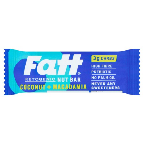 Fatt Coconut + Macadamia High Fibre Keto Bar