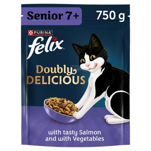 Felix Doubly Delicious Senior 7+ Salmon & Vegetables Dry Cat Food