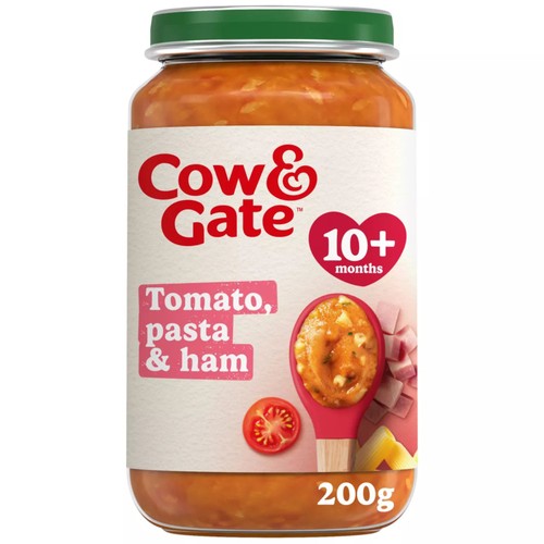 Cow & Gate Tomato Ham & Pasta Baby Food Meal Jar 10+ Months