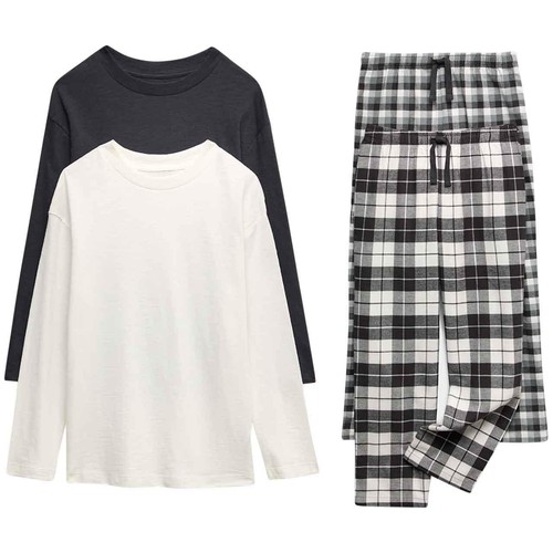 M&S Check Pyjamas, 10-11 Years, Black