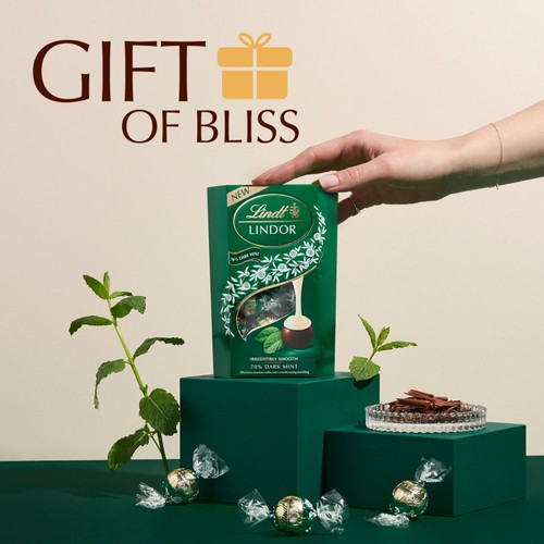 Lindt LINDOR Dark Mint Chocolate Truffles Box
