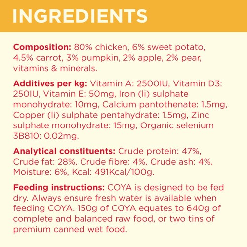COYA Freeze-Dried Raw Puppy Food Chicken