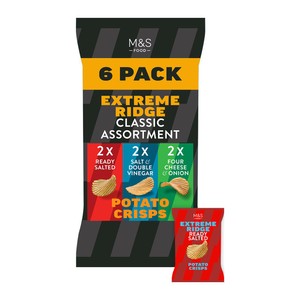 M&S Sizzling Steak Extreme Ridge Cut Crisps Multipack