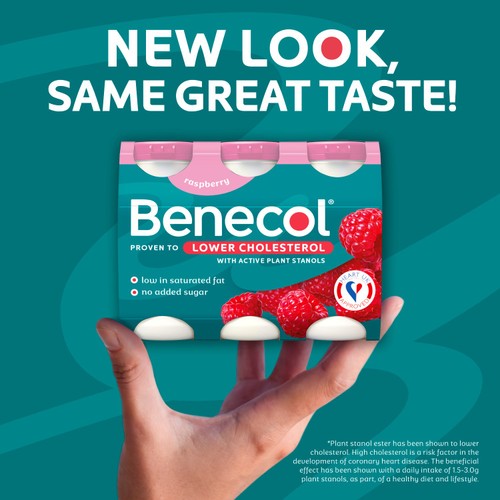 Benecol Cholesterol Lowering Yoghurt Drink Raspberry No Added Sugar