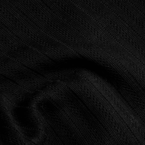 M&S Womens Pointelle Thermal Long Sleeve Tops, 14, Black