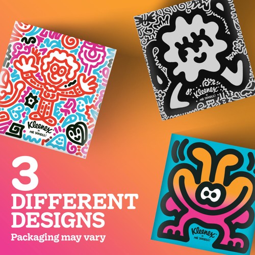 Kleenex Tissues Mr Doodle Design Cube Limited Edition