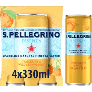 San Pellegrino Essenza Infused Sparkling Water Tangerine & Strawberry 4x330Ml