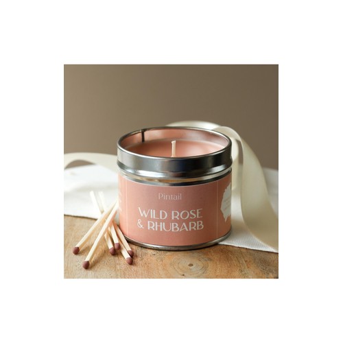 Pintail Candles Wild Rose & Rhubarb Classic Tin Candle