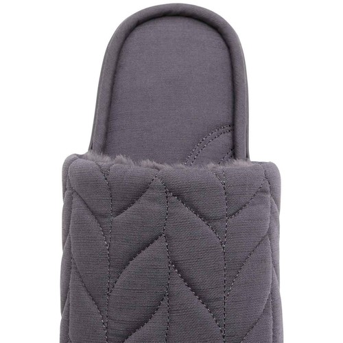 M&S Womens Quilted Mule Slippers with Secret Support, Size 6, Slate Blue