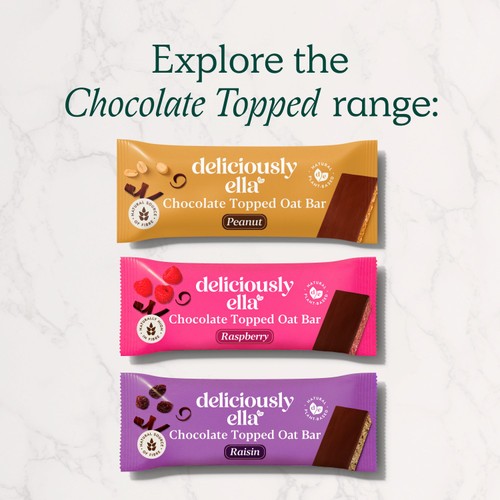 Deliciously Ella Raisin Chocolate Topped Oat Bar Multipack