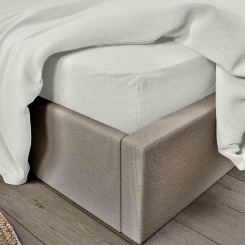 M&S Pure Brushed Cotton Fitted Sheet, Super King, White