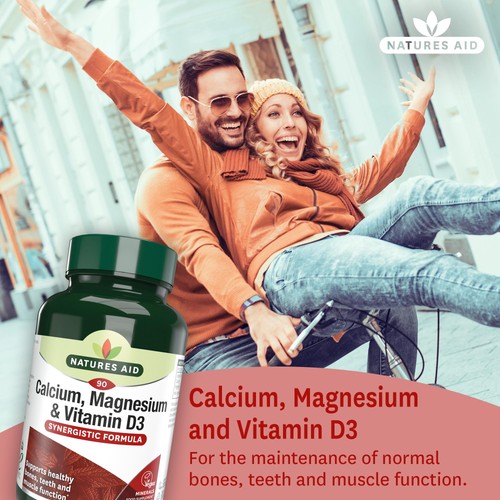 Natures Aid Calcium, Magnesium & Vitamin D3 Tablets 