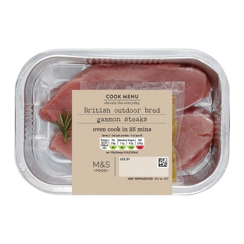 M&S Cook Menu 2 Honey & Mustard Gammon Steaks