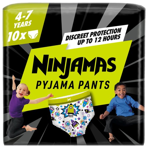 Pampers Ninjamas Pyjama Pants Boys, 10 Pyjama Pants, 4-7 Years, 17-30kg 