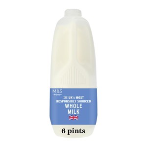 M&S UKs Most Responsibly Sourced Whole Milk (6 pints) 3.408L