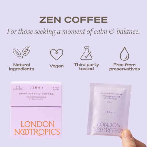 London Nootropics ZenAdaptogenic Coffee with KSM-66 Ashwagandha &L-theanine