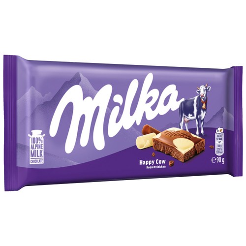 Milka Happy Cows Milk and White Chocolate Bar