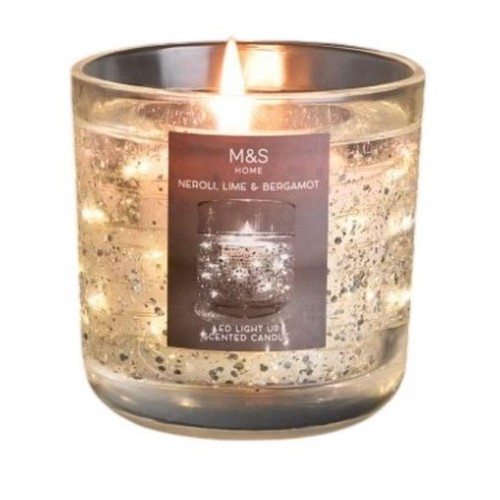 M&S Neroli, Lime & Bergamot Silver Light Up Candle