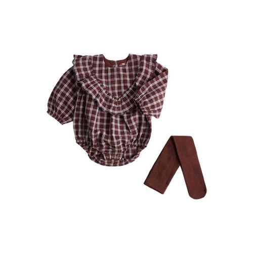 M&S Gingham Paddler with Tights, 0-3 Months, Red