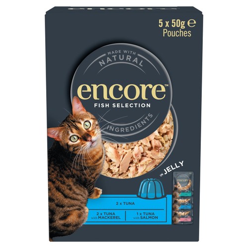 Encore Natural Wet Cat Food Multipack Fish Selection Pouches in Jelly