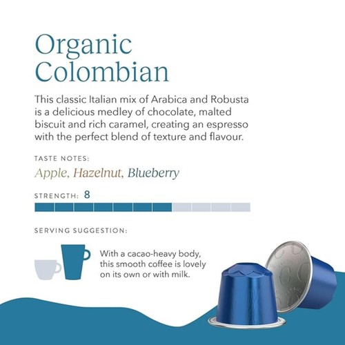 CRU Kafe Organic Fairtrade Colombian Pods 10s