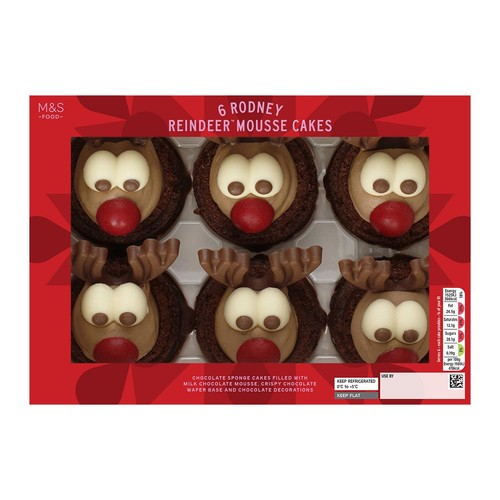 M&S 6 Rodney Reindeer Mousse Cakes