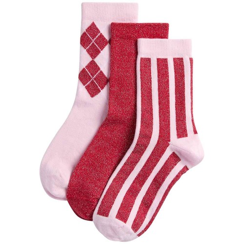 M&S Girls Cotton Rich Sparkly Socks, 12.5-3.5 Large, Pink Mix