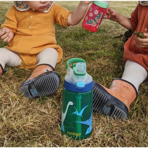 Contigo Gizmo Sip Kids Bottle 420ml Leakproof Straw Dinosaur