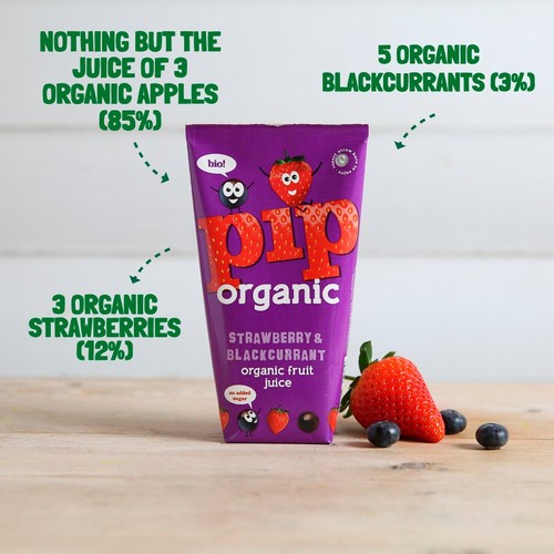 Pip Organic Strawberry & Blackcurrant Juice Cartons