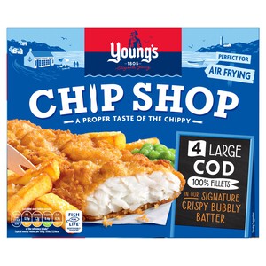 Young's Chip Shop Large Battered Cod Fillets Frozen Ocado