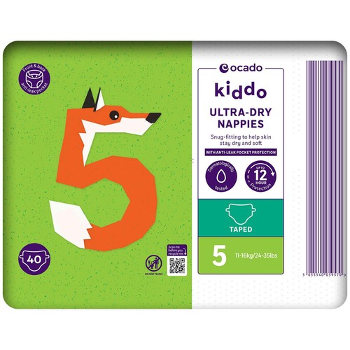 Ocado Kiddo Ultra-Dry Nappies Size 5 (11-16kg)