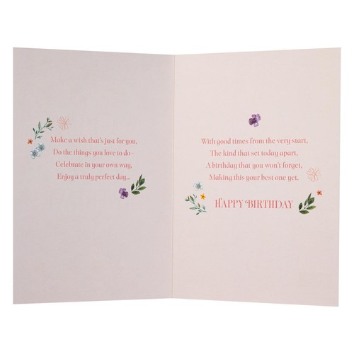 M&S Flower Pattern Birthday Card