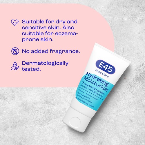 E45 Face Moisturiser Cream for Dry and Sensitive Skin