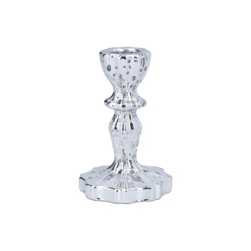 Silver Glass Candlestick 