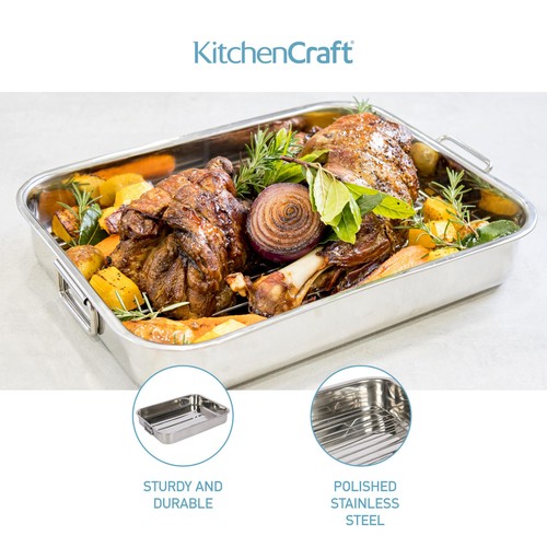 KitchenCraft Stainless Steel Roaster With Rack