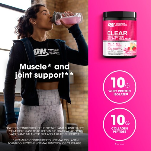 Optimum Nutrition Apple & Raspberry Clear & Collagen Powder