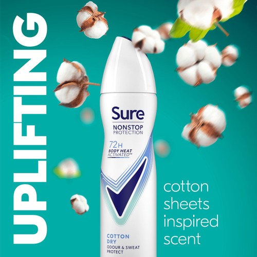Sure Women 72hr Nonstop Protection Cotton Dry Antiperspirant Deodorant